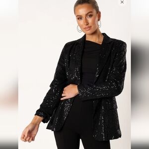 NWT!! Petal & Pup Black Sequin Blazer.